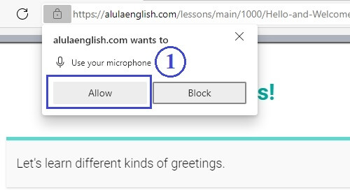 screenshot of Edge permission for microphone