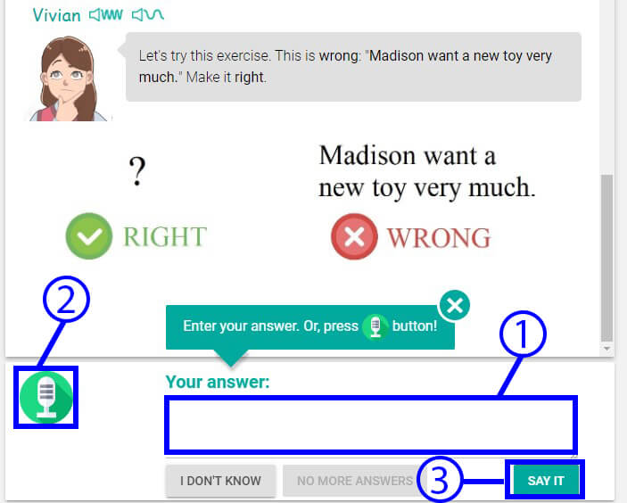 screenshot of answer space