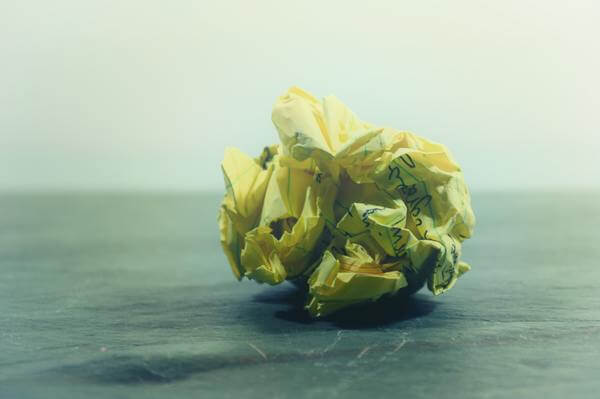 Crumpled piece of paper