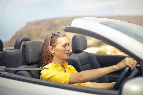 A woman drives