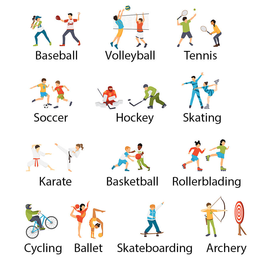 Name of various sports