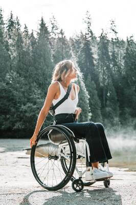 A woman in wheelchair