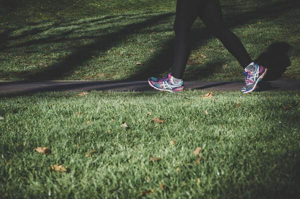 A person walks